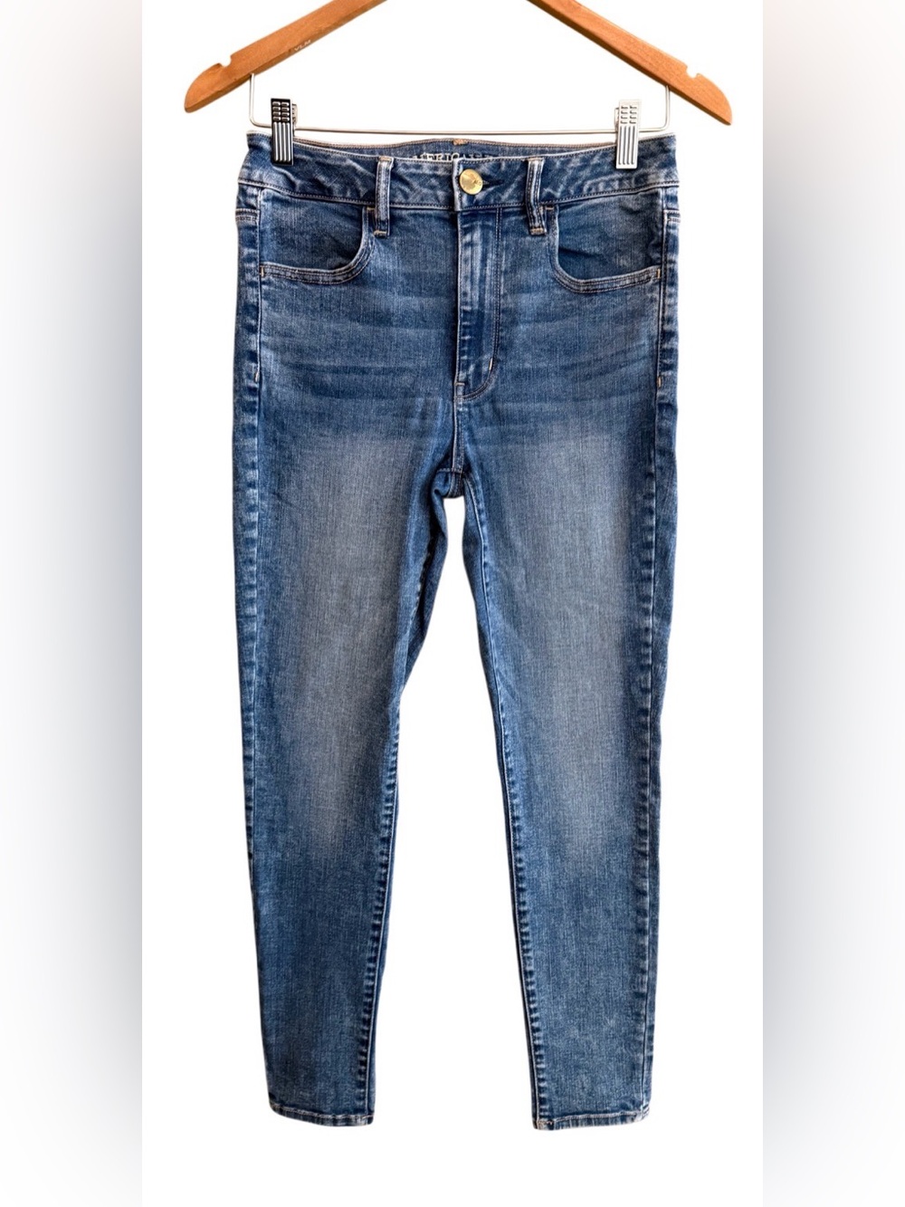 American Eagle Outfitters Skinny Jeans - Medium Blue Wash Super Super Stretch X